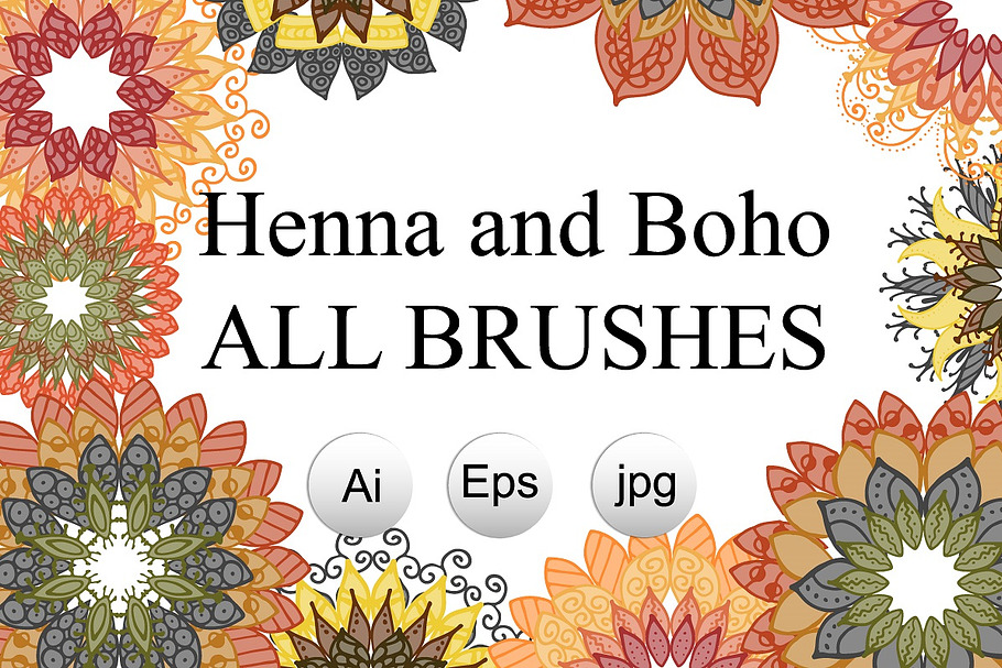 Henna and Boho All Brushes in Photoshop Brushes - product preview 8