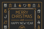 Christmas Card, 20 Icons and Pattern