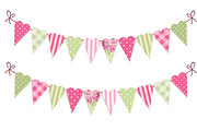 Cute patchwork hearts bunting