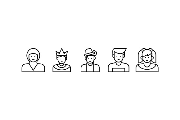 100 Avatar Line Icons in Icons - product preview 5