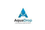 Aqua Drop A Letter Logo
