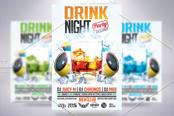 Drink Night Party Flyer in Flyer Templates - product preview 3