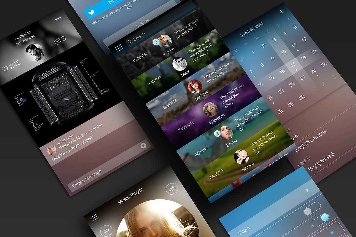 iOS Flat UI Set Vol. 4 in UI Kits and Libraries - product preview 8