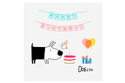 Dog & Bird Happy Birthday