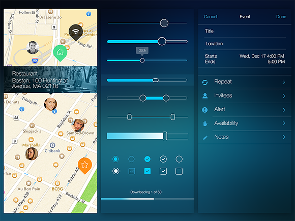 iOS Tablet Flat Pad UI Set Vol. 2 in UI Kits and Libraries - product preview 2