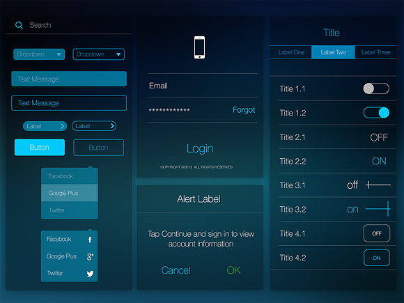 iOS Tablet Flat Pad UI Set Vol. 2 in UI Kits and Libraries - product preview 3
