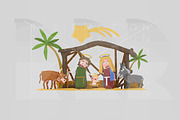 3d ilustration. Stable of Bethlehem.