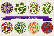 8 seamless vegetable patterns