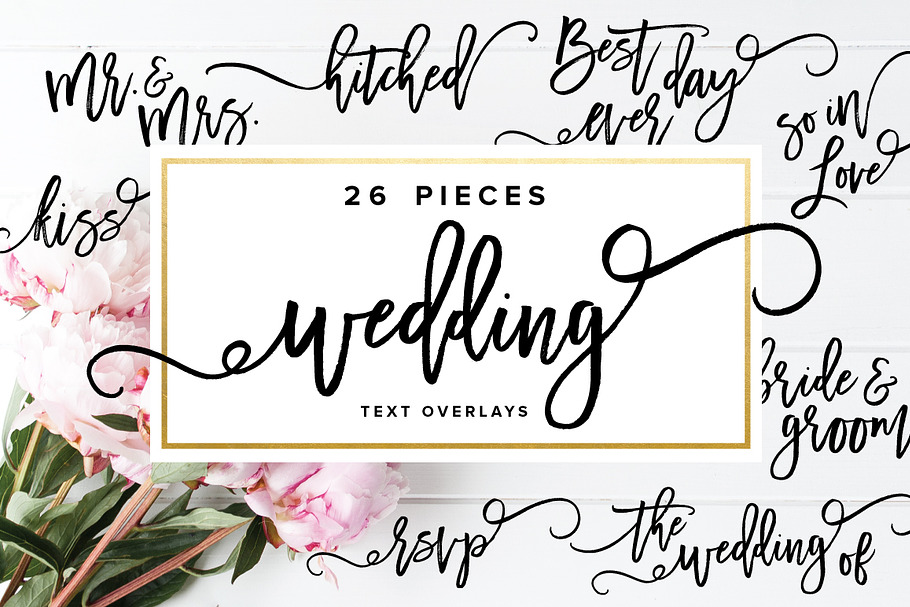 Wedding Text Overlays in Objects - product preview 8