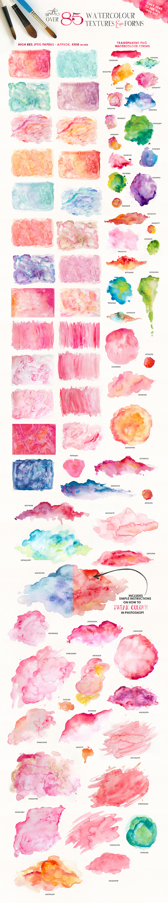 Give Me Watercolour Textures Quick! in Textures - product preview 2
