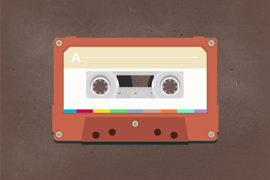 Vintage Cassette Tape in Vintage Icons - product preview 8