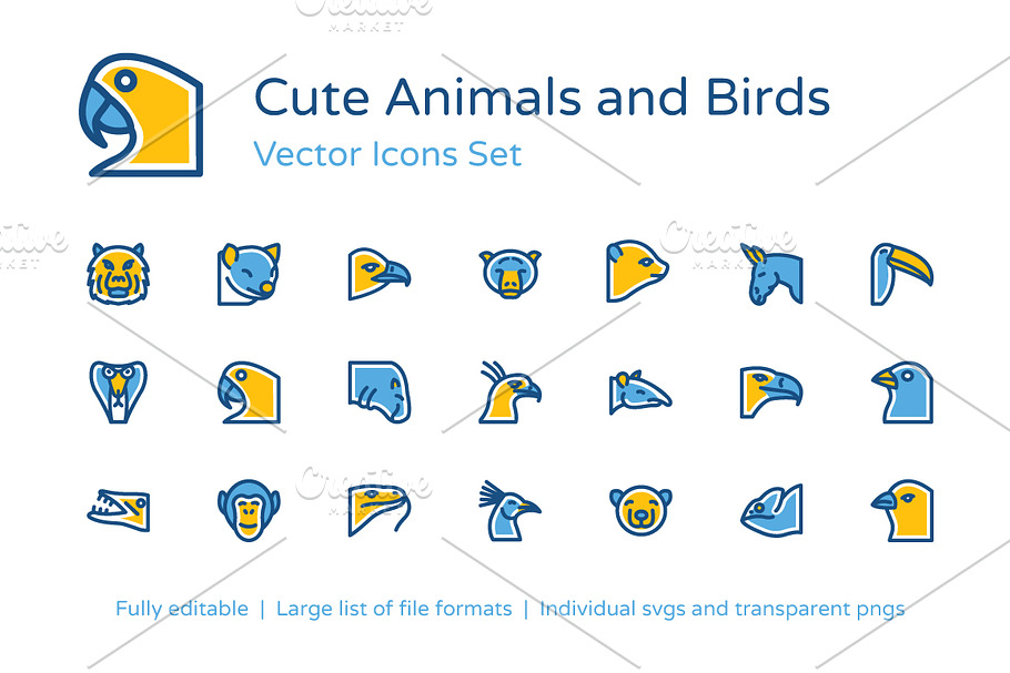 125+ Animals and Birds Vector Icons in Graphics - product preview 8