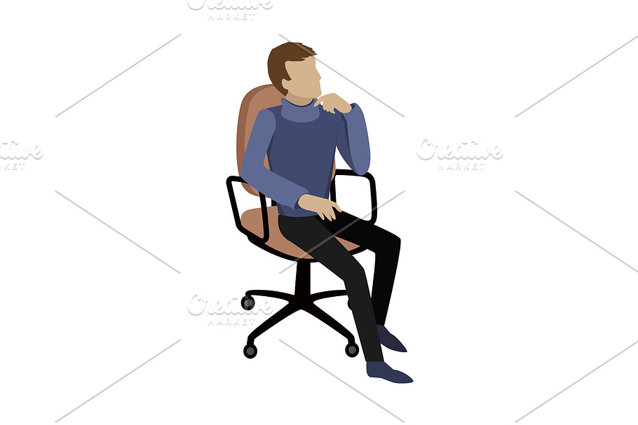 Man Sitting on Chair