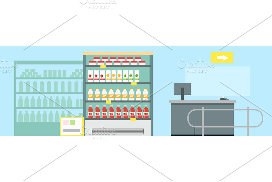 Grocery Shop Interior in Illustrations - product preview 8