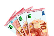 Forty euro in bundle of banknotes