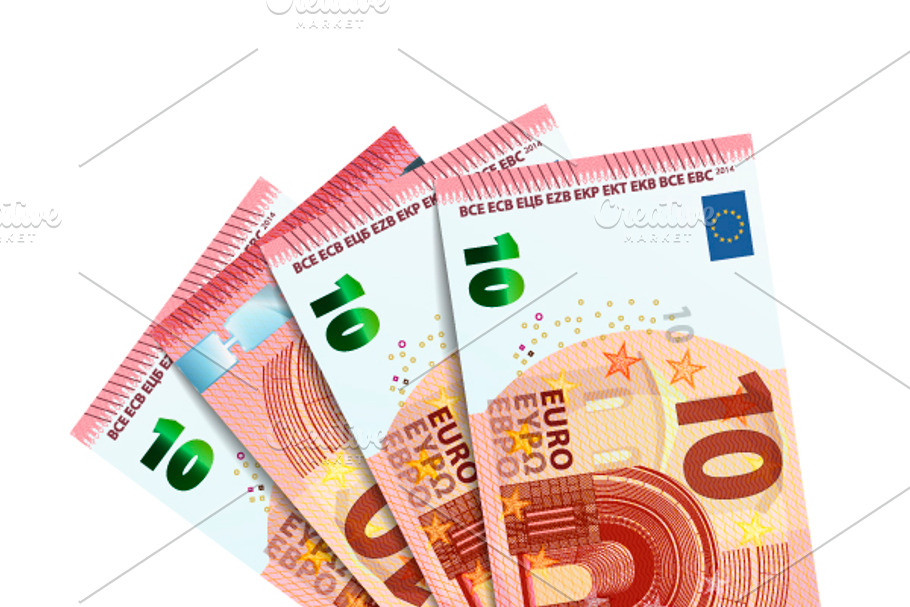 Forty euro in bundle of banknotes in Objects - product preview 8