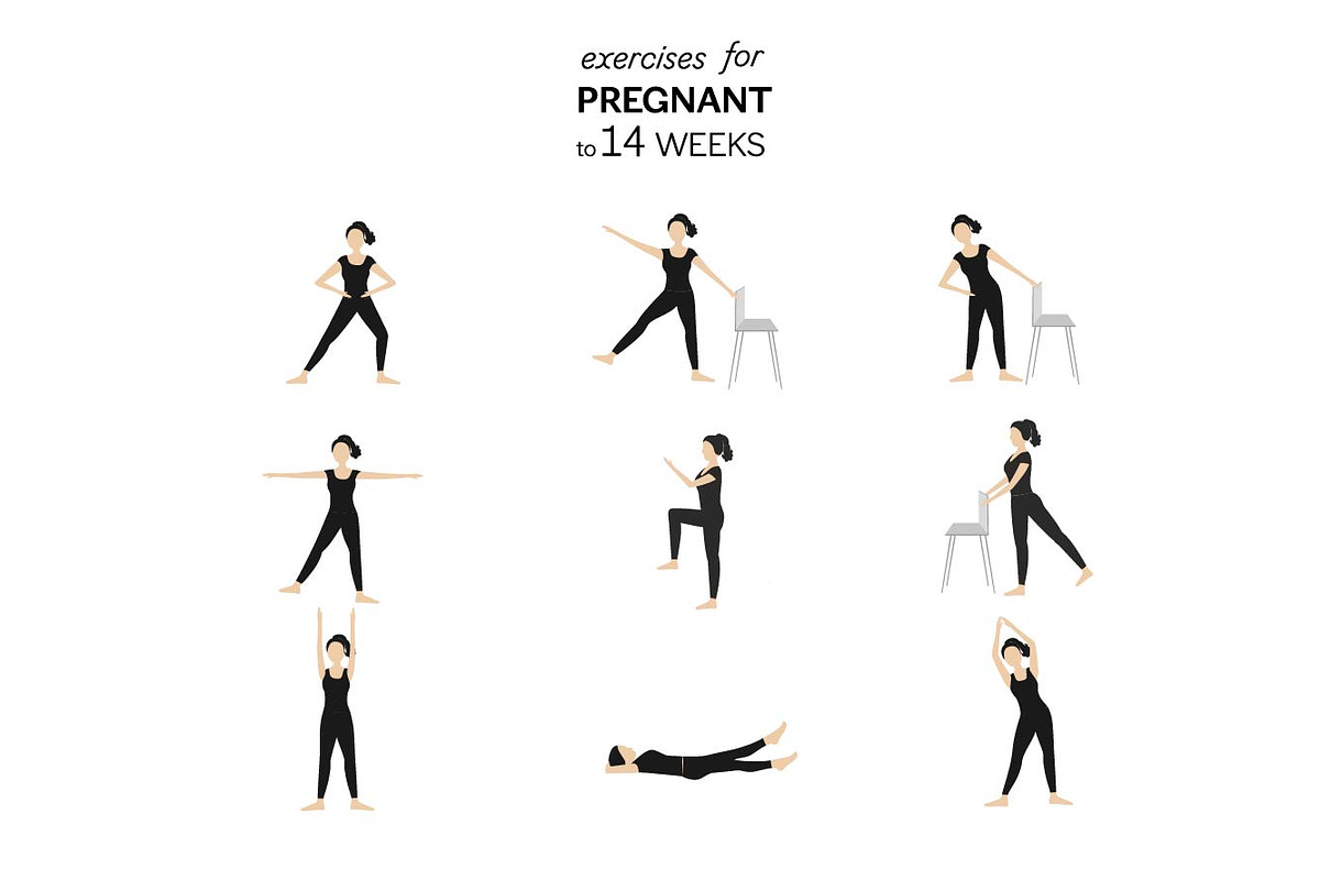 Exercises for pregnant to 14 weeks in Illustrations - product preview 8