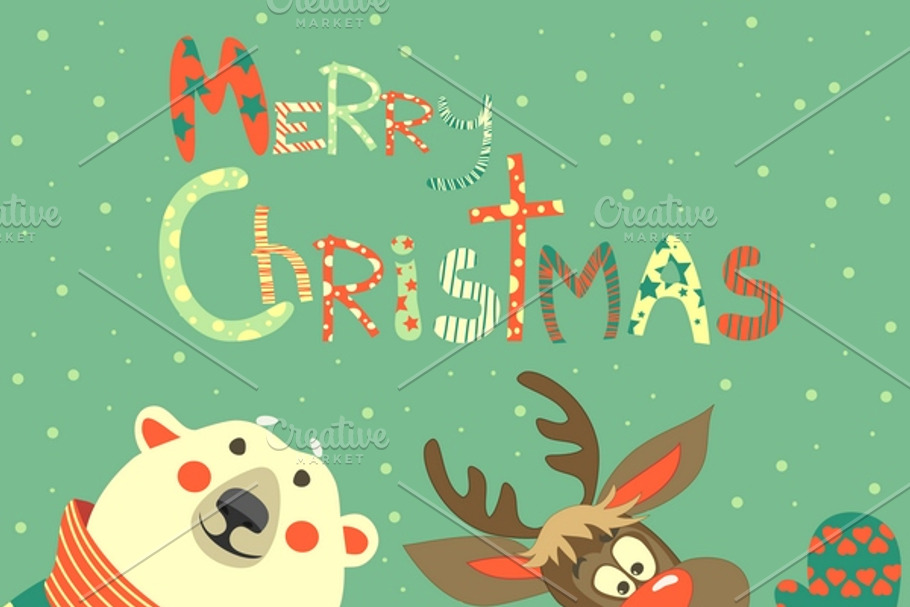 Reindeer and polar bear in Illustrations - product preview 8
