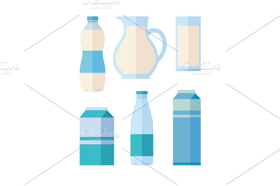 Traditional Dairy Products from Milk in Illustrations - product preview 8