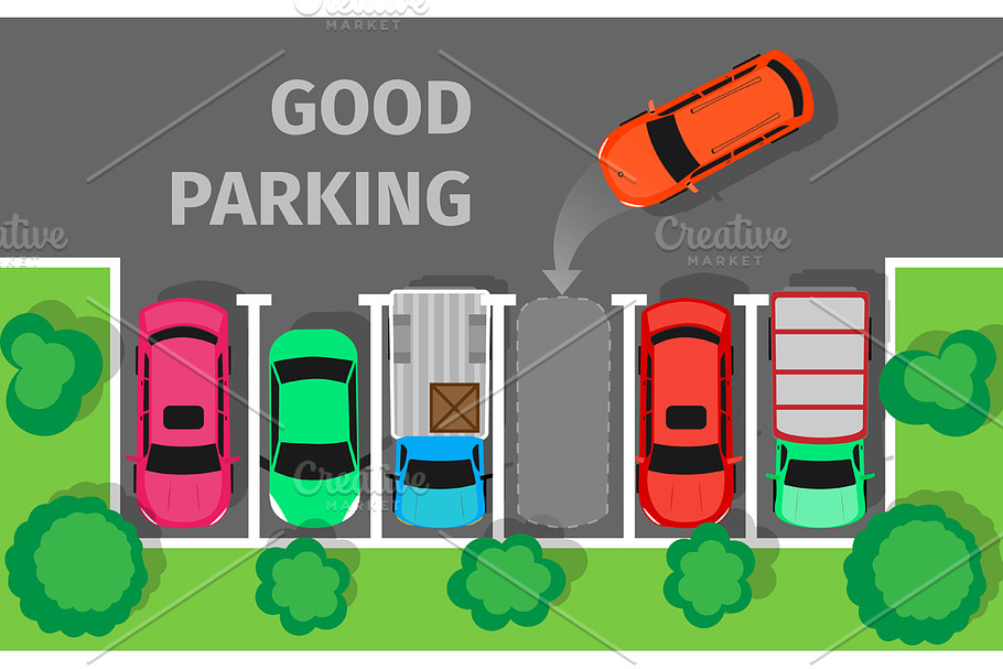 Good Parking Top View in Illustrations - product preview 8