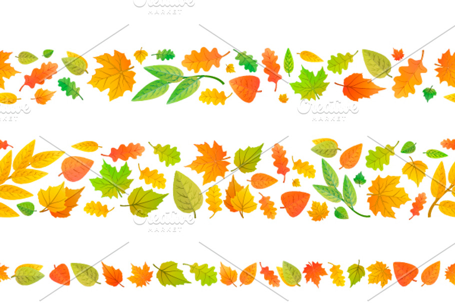 Seamless borders made from leaves