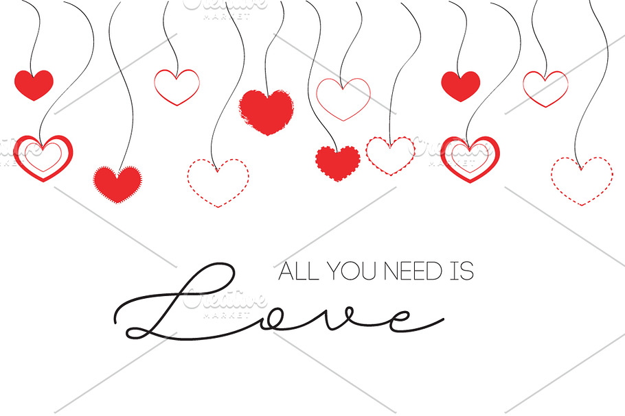 St Valentine's Postcard Vector in Illustrations - product preview 8