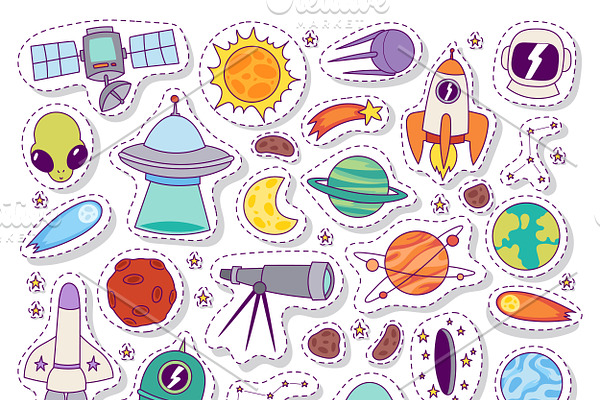 Solar system astronomy icons
