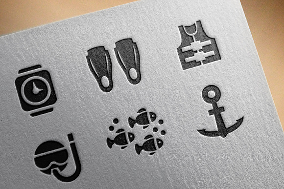 Snorkelling icons in Graphics - product preview 3