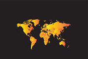 World map summer hot yellow