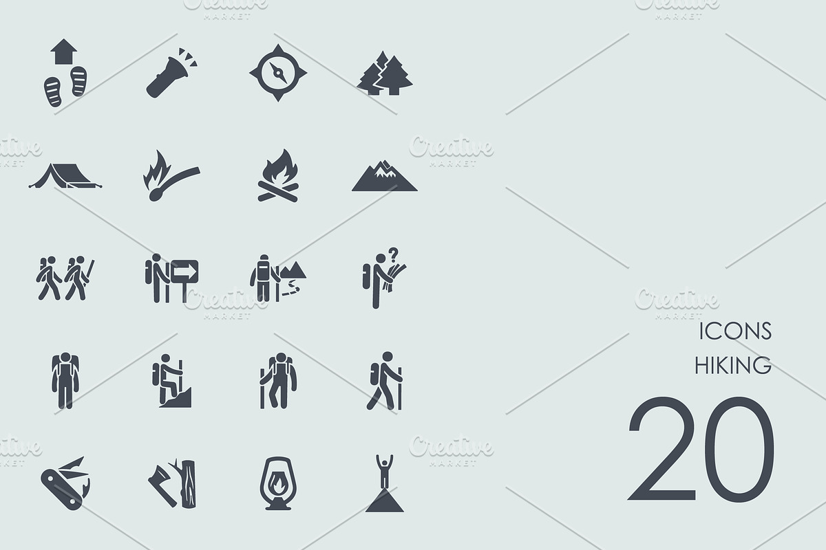 Hiking icons in Graphics - product preview 8