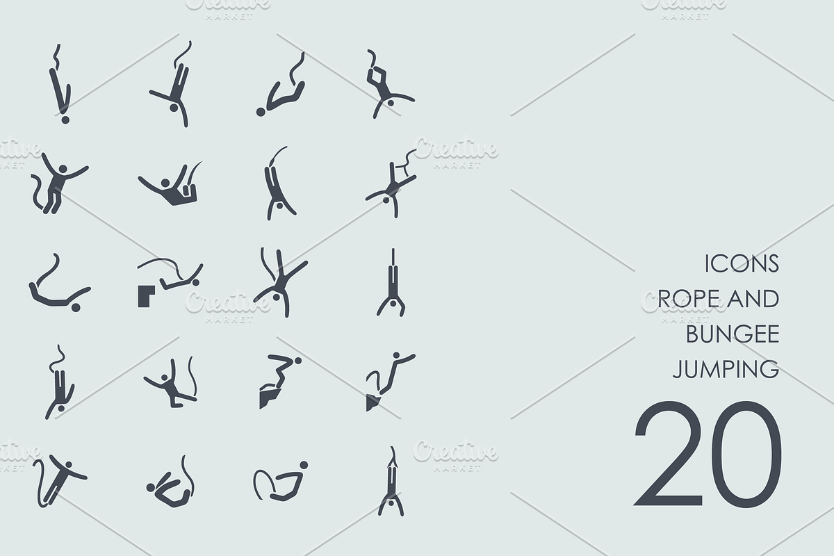 Rope and Bungee Jumping icons in Graphics - product preview 8