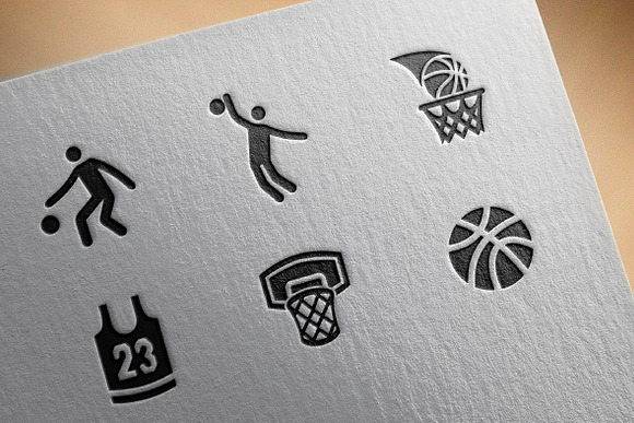 Basketball icons in Graphics - product preview 2