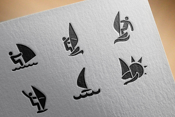 Windsurfing icons in Graphics - product preview 3