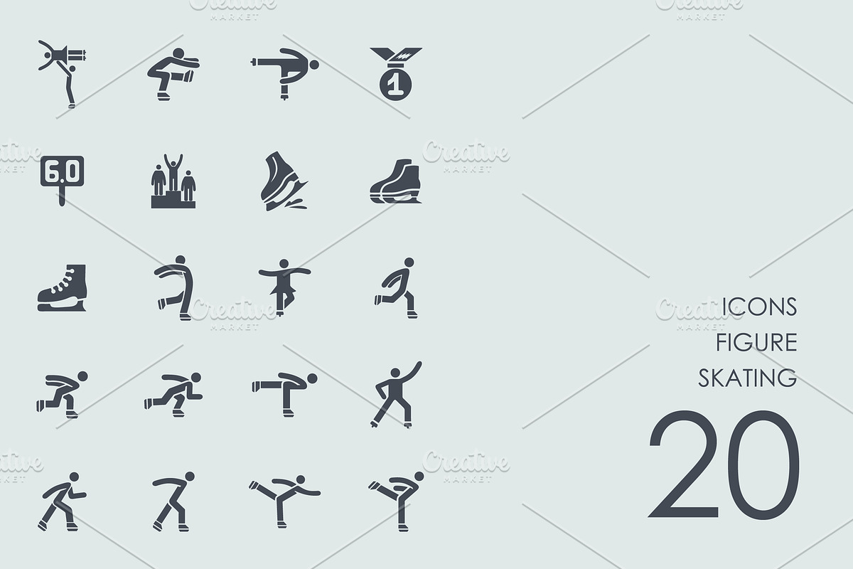 Figure skating icons in Graphics - product preview 8