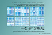 Planner Stickers Blue Printable