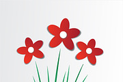 Red flowers vector 