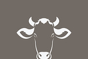 Vector of a cow head design.