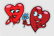 flowers, red hearts Valentines