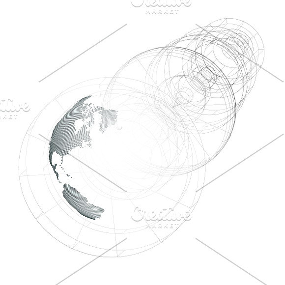 3D dotted world globes on white in Illustrations - product preview 2