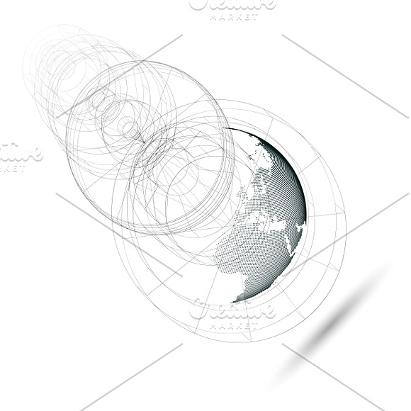 3D dotted world globes on white in Illustrations - product preview 5