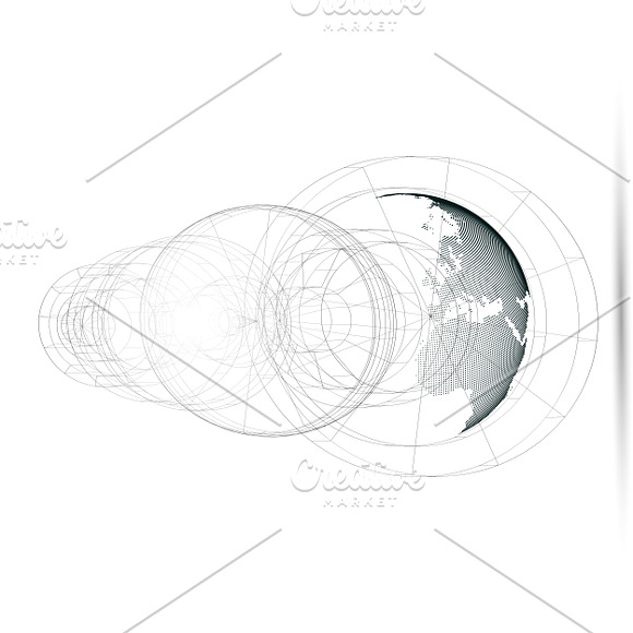 3D dotted world globes on white in Illustrations - product preview 6