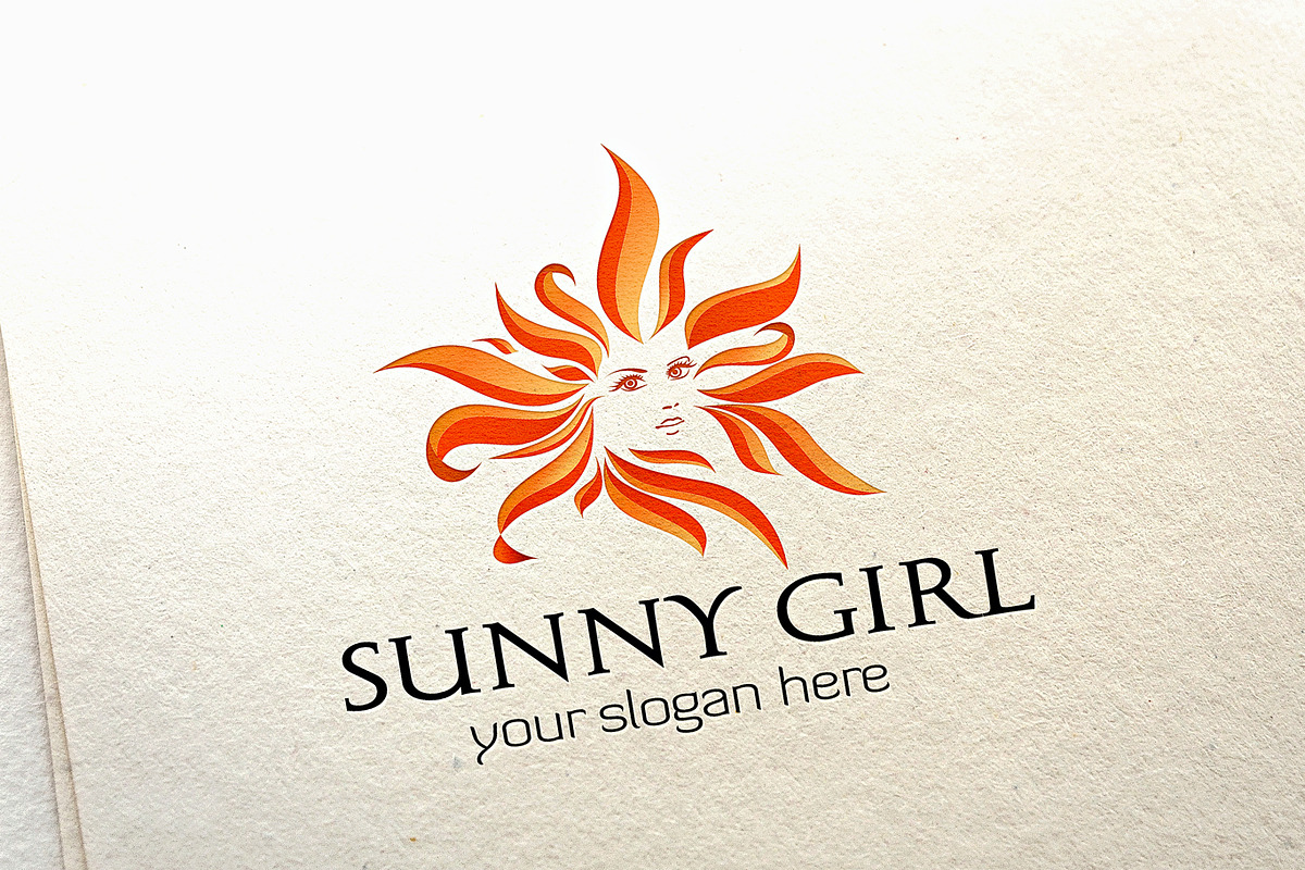 Fire Hair Sunny Girl Logo in Logo Templates - product preview 8