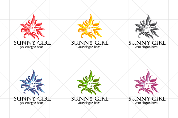 Fire Hair Sunny Girl Logo in Logo Templates - product preview 1