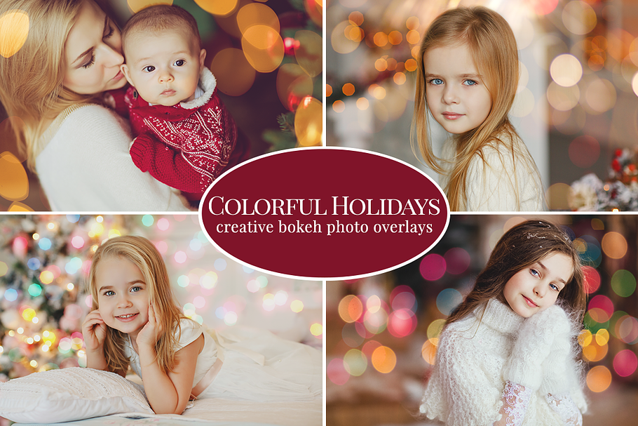 Colorful Holidays photo overlays