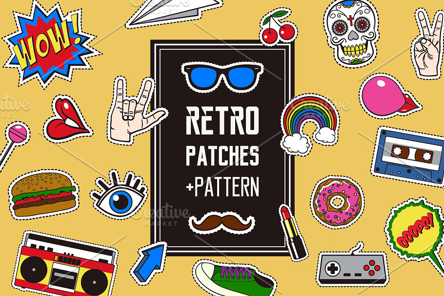 Retro patches+pattern