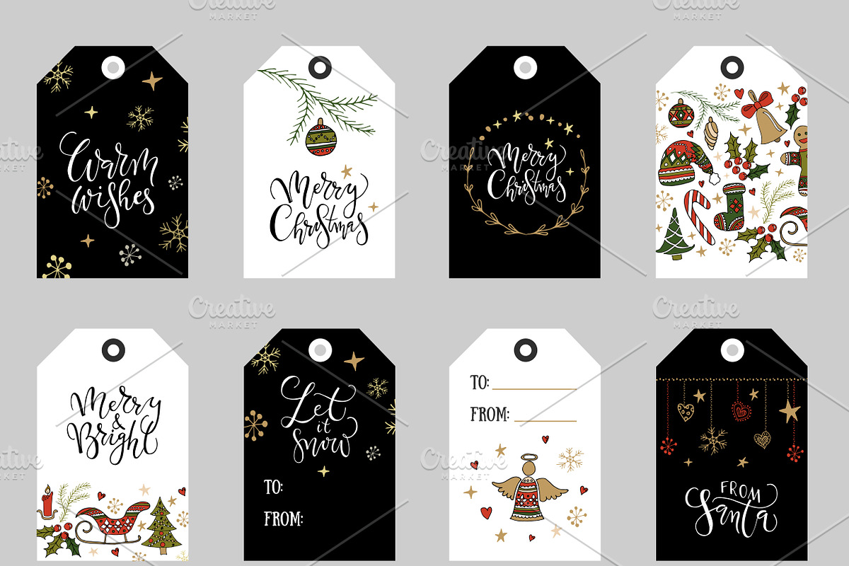 Christmas tags, labels & badges set in Templates - product preview 8
