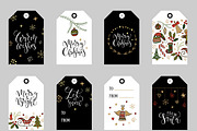 Christmas tags, labels & badges set