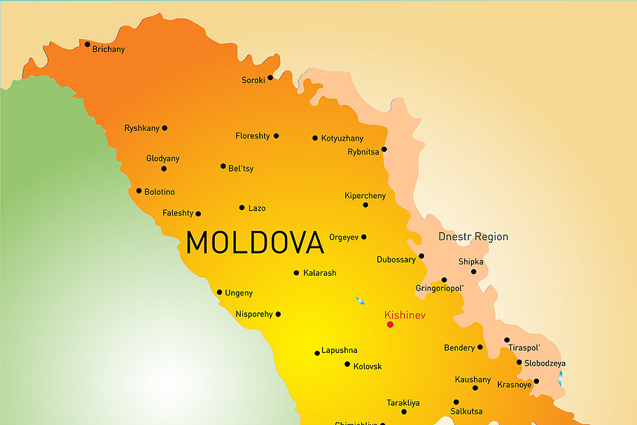 vector color map of Moldova country in Illustrations - product preview 8