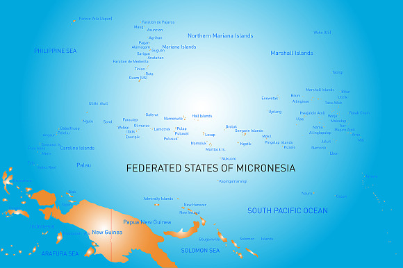 map of micronesia island in Illustrations - product preview 1