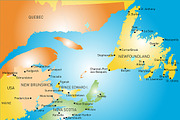 Maritime vector provinces color map